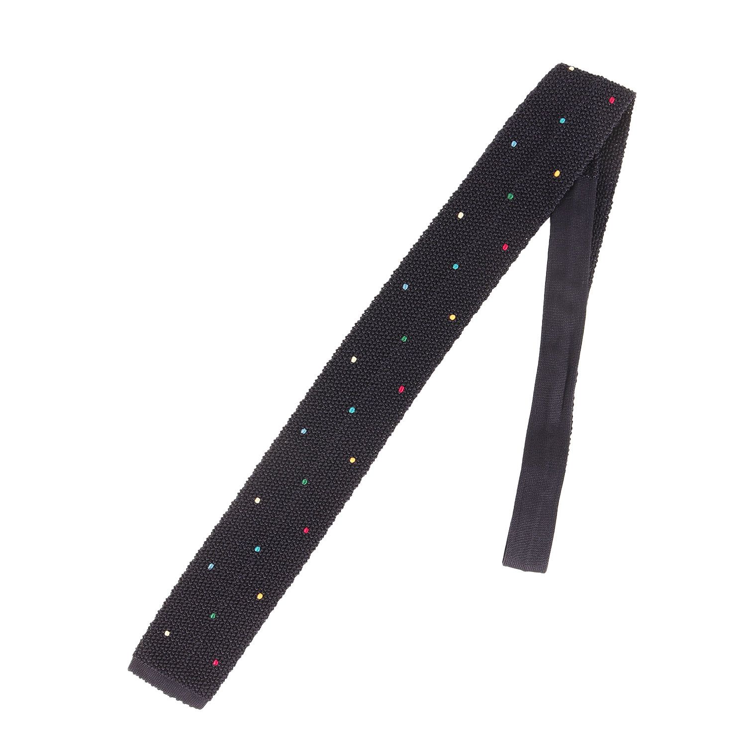 HERMES エルメス ネクタイ | マルチドット刺繍 シルクニット スクエア  