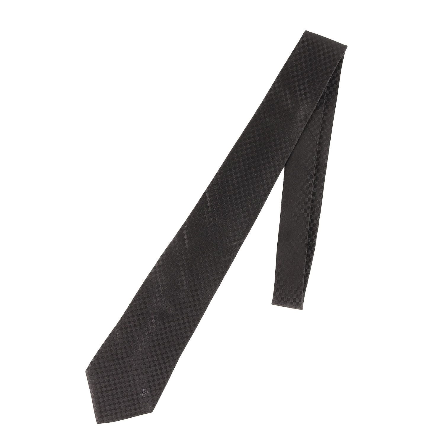 LOUIS VUITTON ルイヴィトン ネクタイ | LV刺繍 マイクロダミエ シルク  