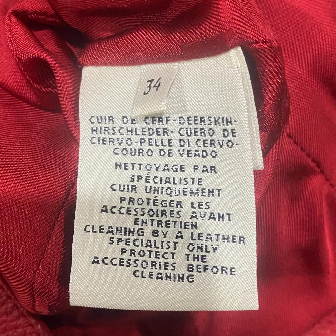 HERMES』エルメス (34) 鹿革 ライダースジャケット - メルカリ