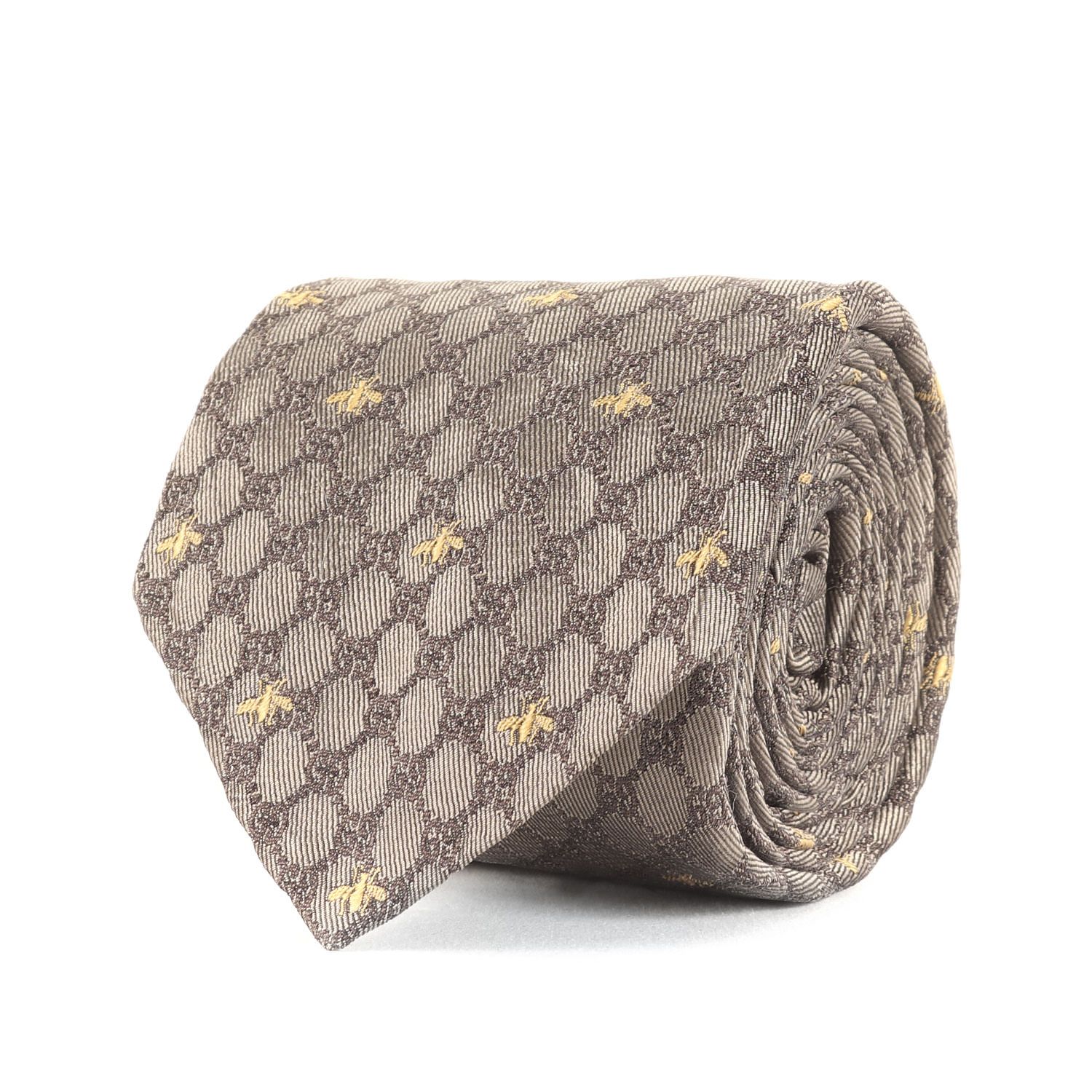 GUCCI グッチ ネクタイ | bee刺繍 GGモノグラム シルク ネクタイ