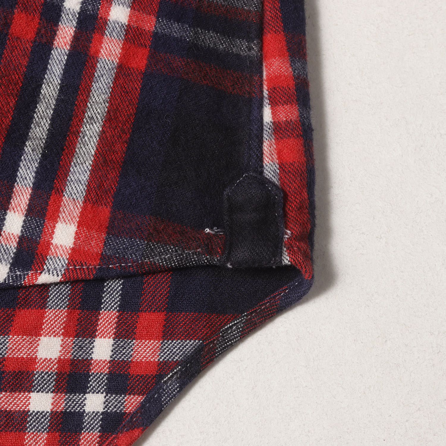 THOM BROWNE トムブラウン シャツ ネイビー レッド ホワイト サイズ 3 タータンチェック BD フランネルシャツ アメリカ製 トップス カジュアルシャツ 長袖 メンズ WWW_KARIMZIABAT_FR