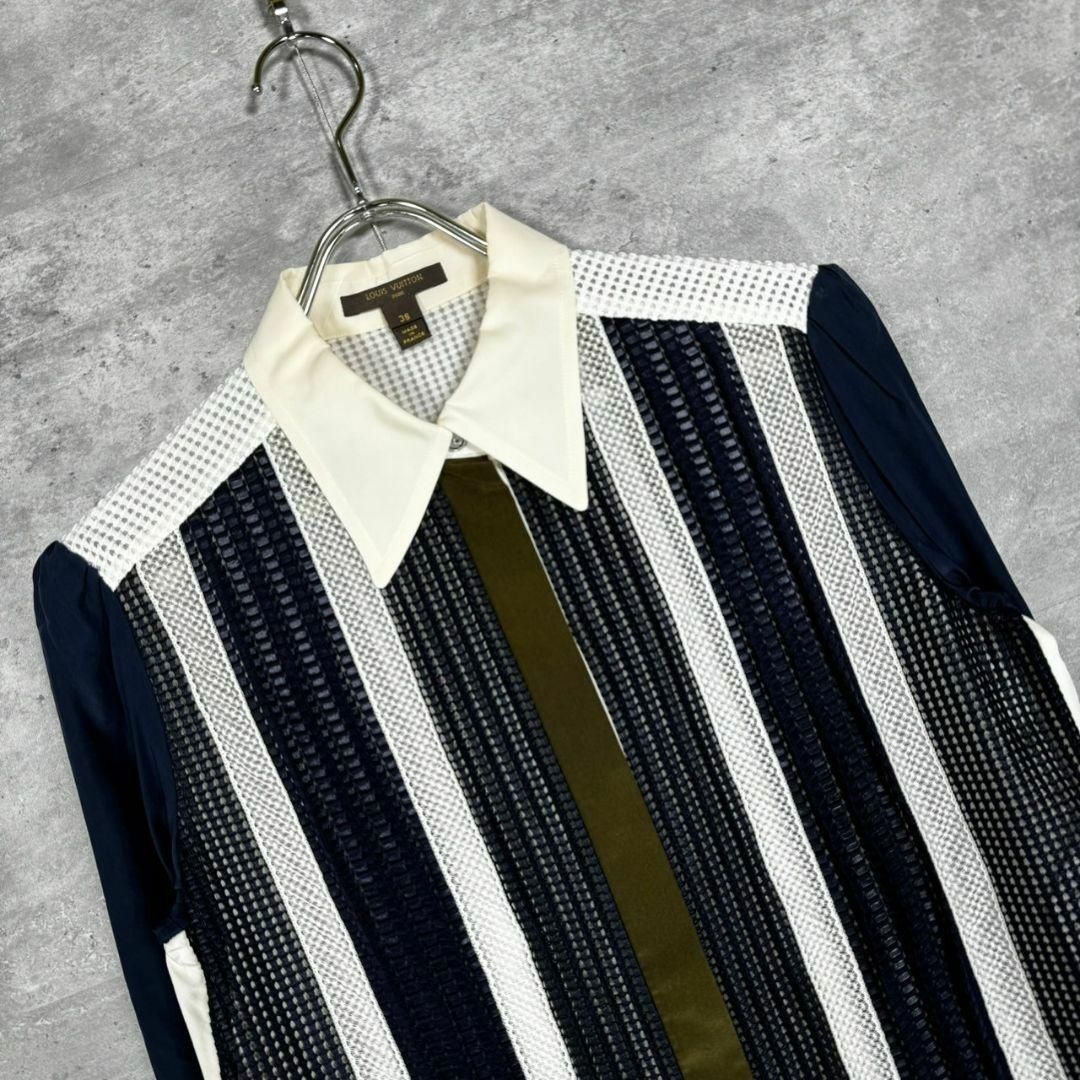 『LOUIS VUITTON』ルイヴィトン (38) 異素材メッシュ切替シャツ LOUIS VUITTON』ルイヴィトン (38) 異素材メッシュ切替シャツ