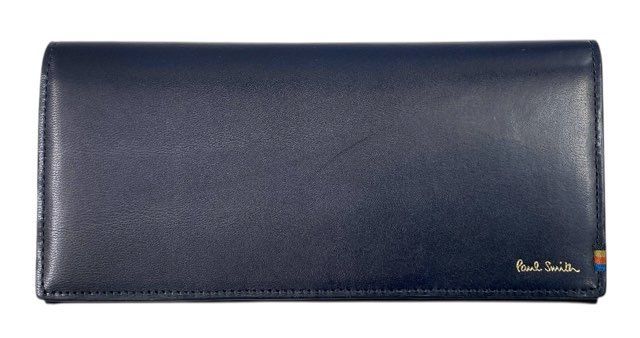 未使用 ポールスミス 長財布 レザー 濃紺　ネイビー　マルチスカラー　ケースあり 財布 メンズ レディース Paul Smith 二つ折り PSC835 未使用 ポールスミス 長財布 レザー 濃紺 ネイビー マルチスカラー