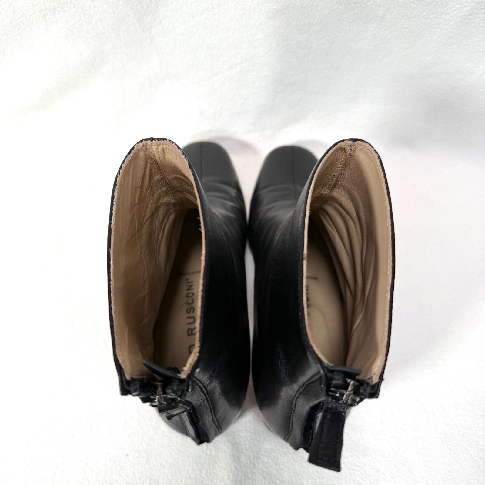 美品✨ファビオルスコーニ スクエアトゥ バックジップ センターシーム