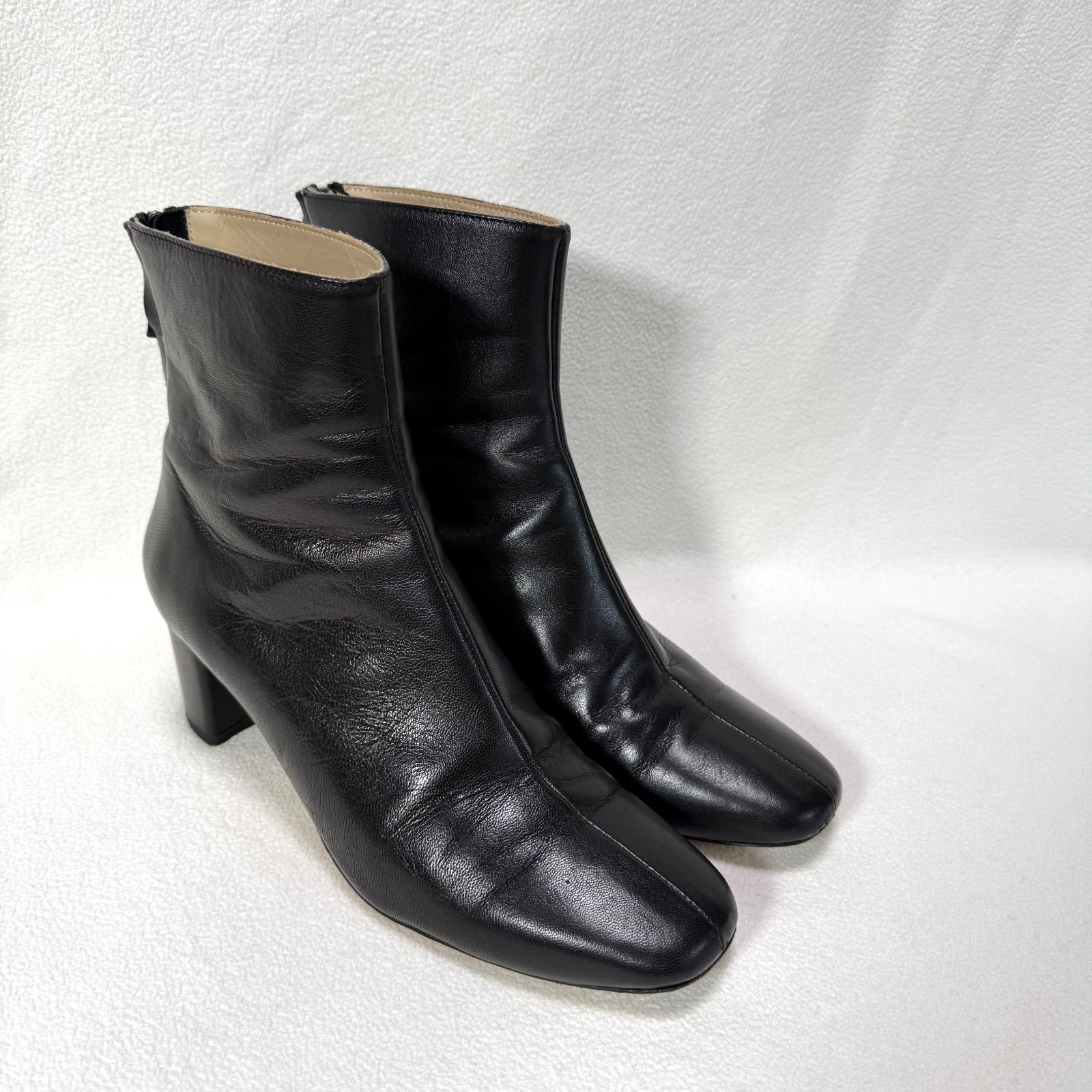 美品✨ファビオルスコーニ スクエアトゥ バックジップ センターシーム