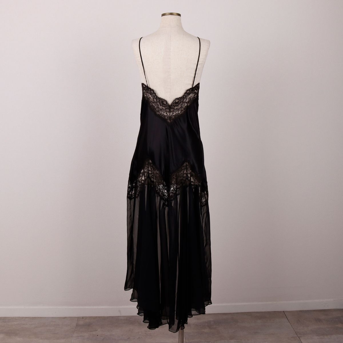 古着 マキシ丈 ランジェリー ノースリーブワンピース レディースM相当 eaa 592063