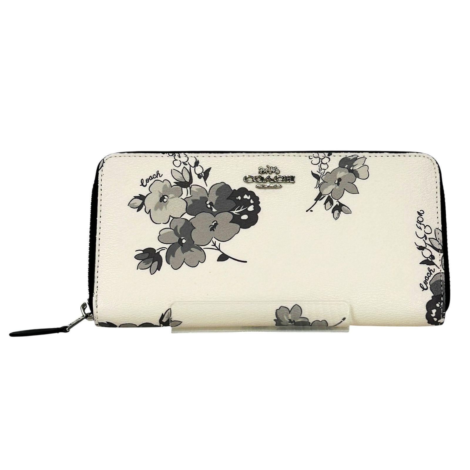 COACH】 コーチ F73663 アコーディオン ジップウォレット PVC 花柄 