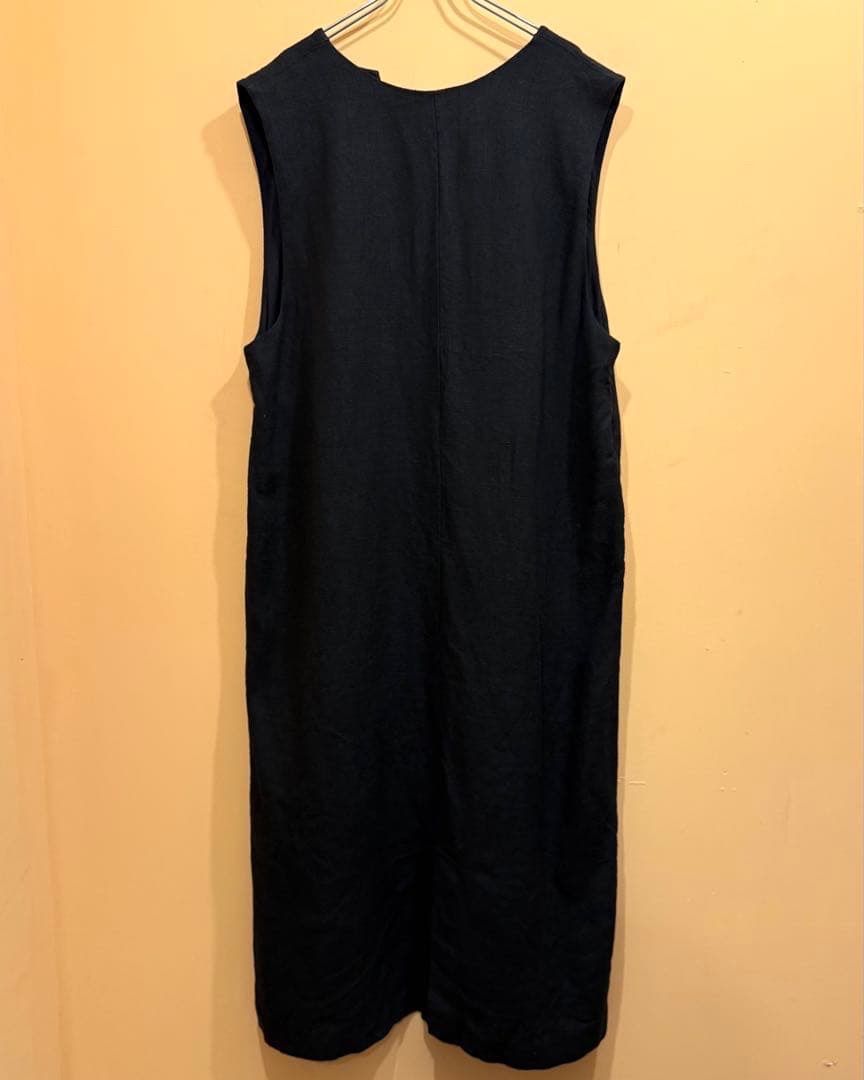 かぐれ リネンボックスワンピース ジャンパースカート ブラック サイズ1 送料込み