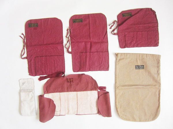 雰囲気良 ビンテージ カトラリー ケース セット ナイフ スプーンなどの携帯布 雑貨収納 インテリア 店舗什器 D128-61-1036ZV