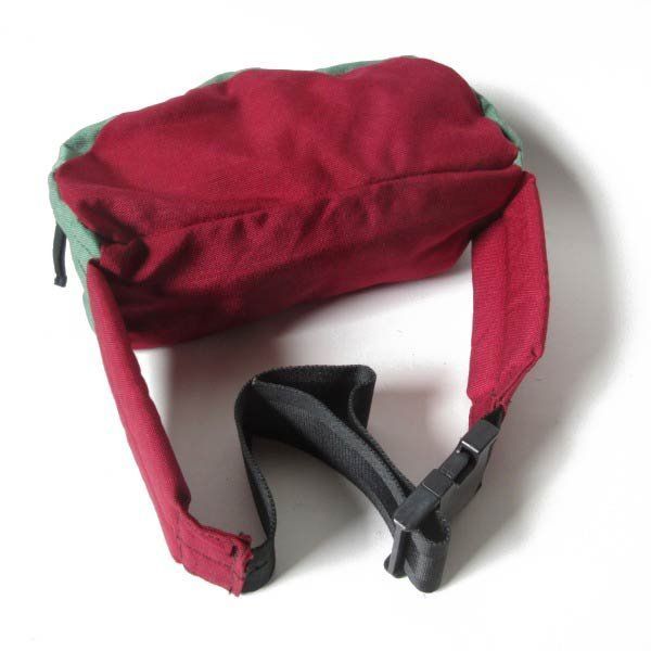 70s 初期 アウトドアプロダクツ ウエストバッグ 緑系×エンジ系 ナイロン ツリータグ アメリカ製 ビンテージ D151-61-0001XV