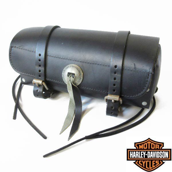 00s HARLEY DAVIDSON コンチョ付き レザー ツールバッグ 黒 ハーレーダビッドソン ブラック バイカー D152-62-0001ZV