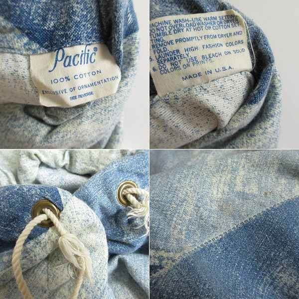 パッチワークデニム生地プリント ランドリーバッグ