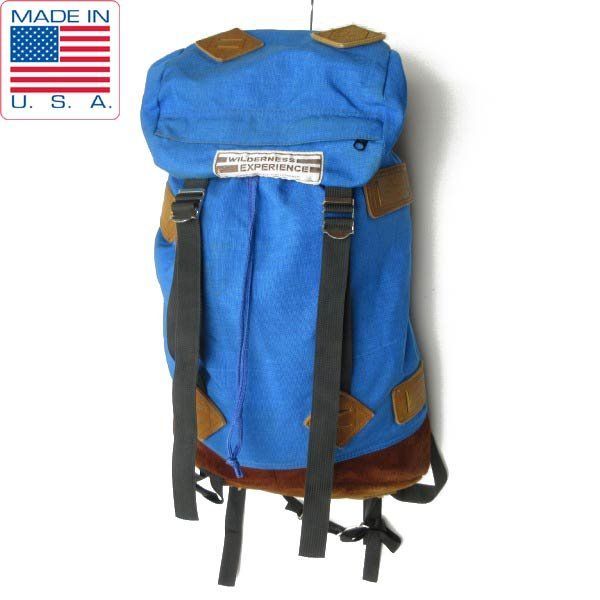 70s-80s WILDERNESS EXPERIENCE ナイロン バックパック 青系 リュック ウィルダネスエクスペリエンス ビンテージ D152-61-0017ZV