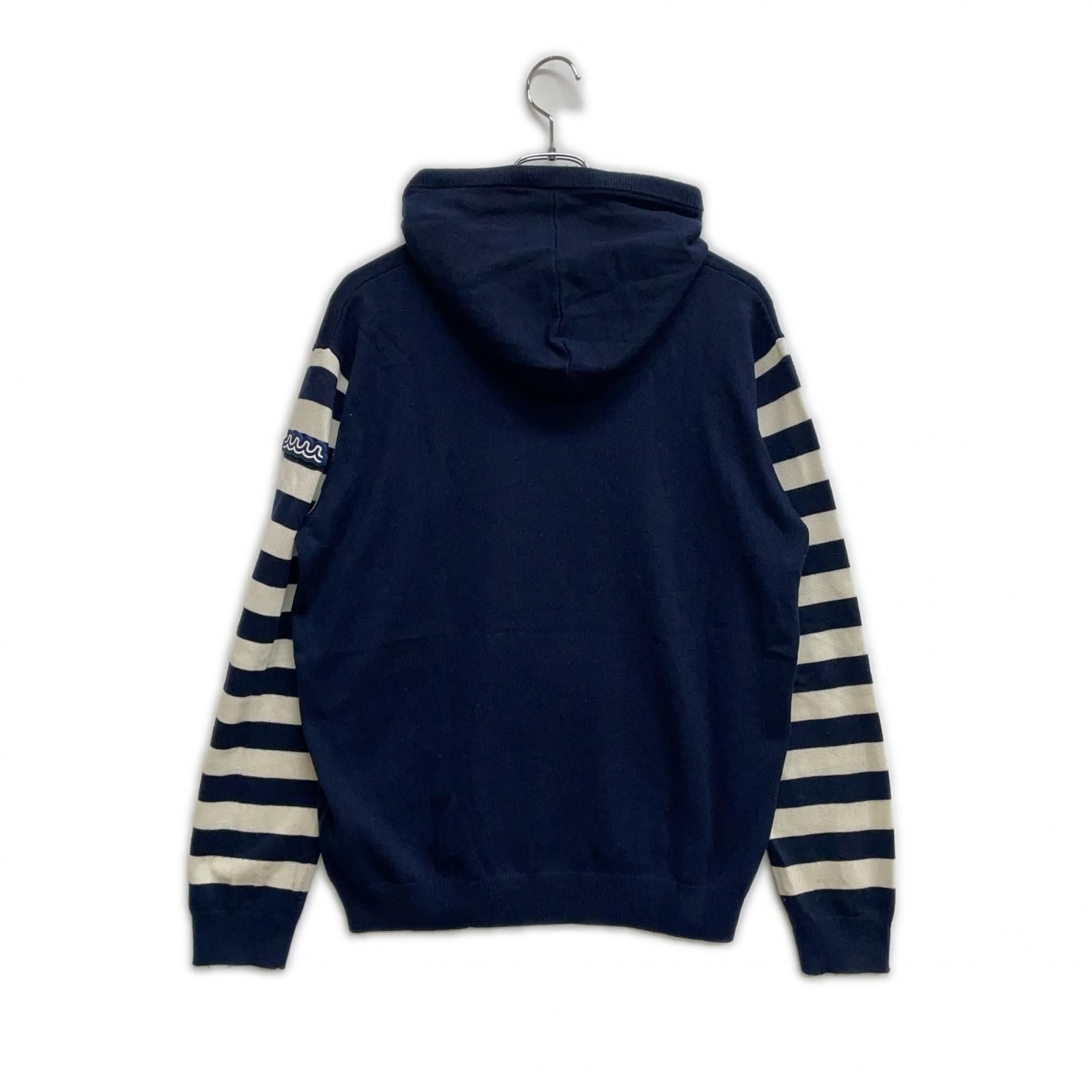 【希少】ムータマリン muta marine ボーダーフルジップパーカー M 紺 中古 メンズ ムータマリン muta MARINE パーカー M 紺 ネイビー ニット