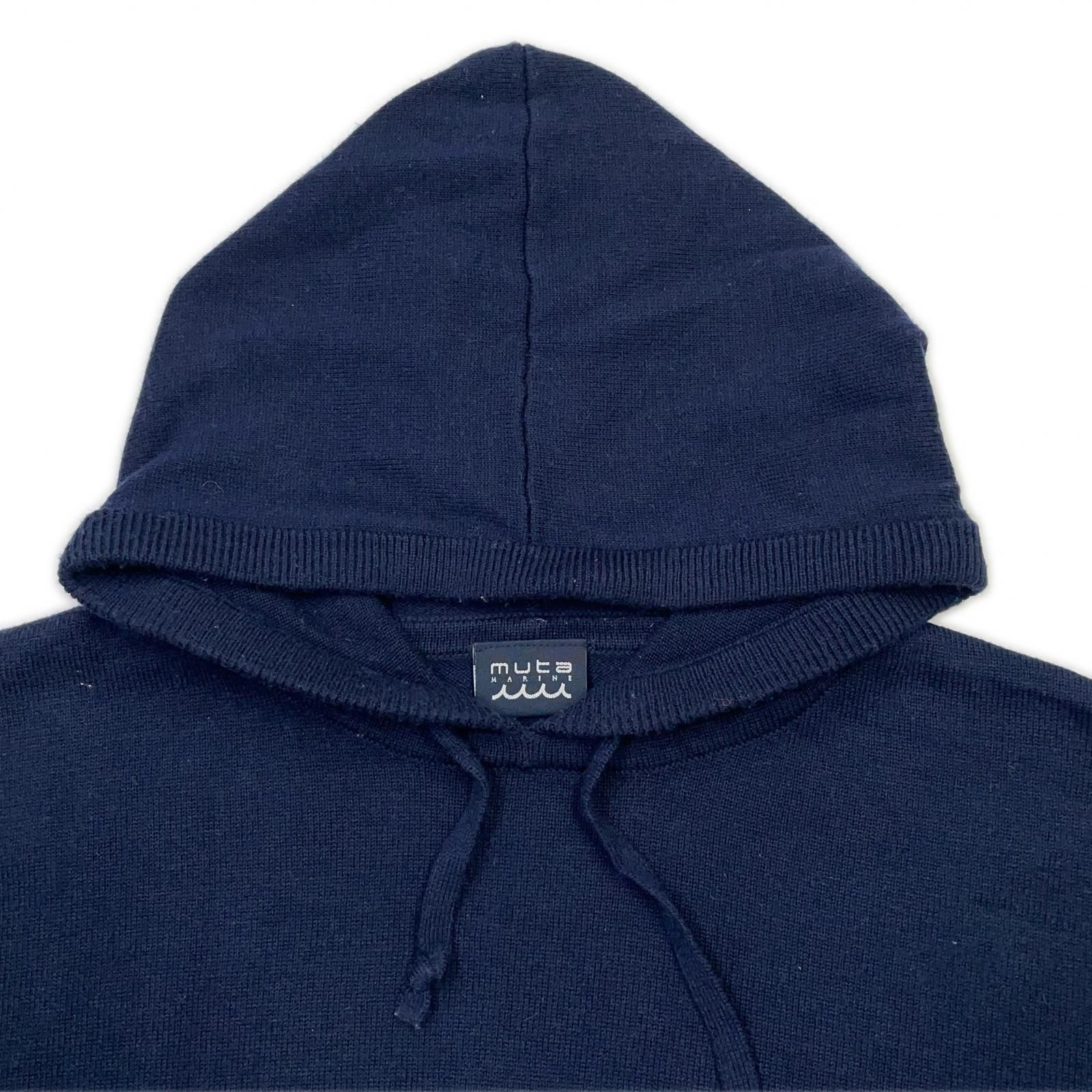 【希少】ムータマリン muta marine ボーダーフルジップパーカー M 紺 中古 メンズ ムータマリン muta MARINE パーカー M 紺 ネイビー ニット