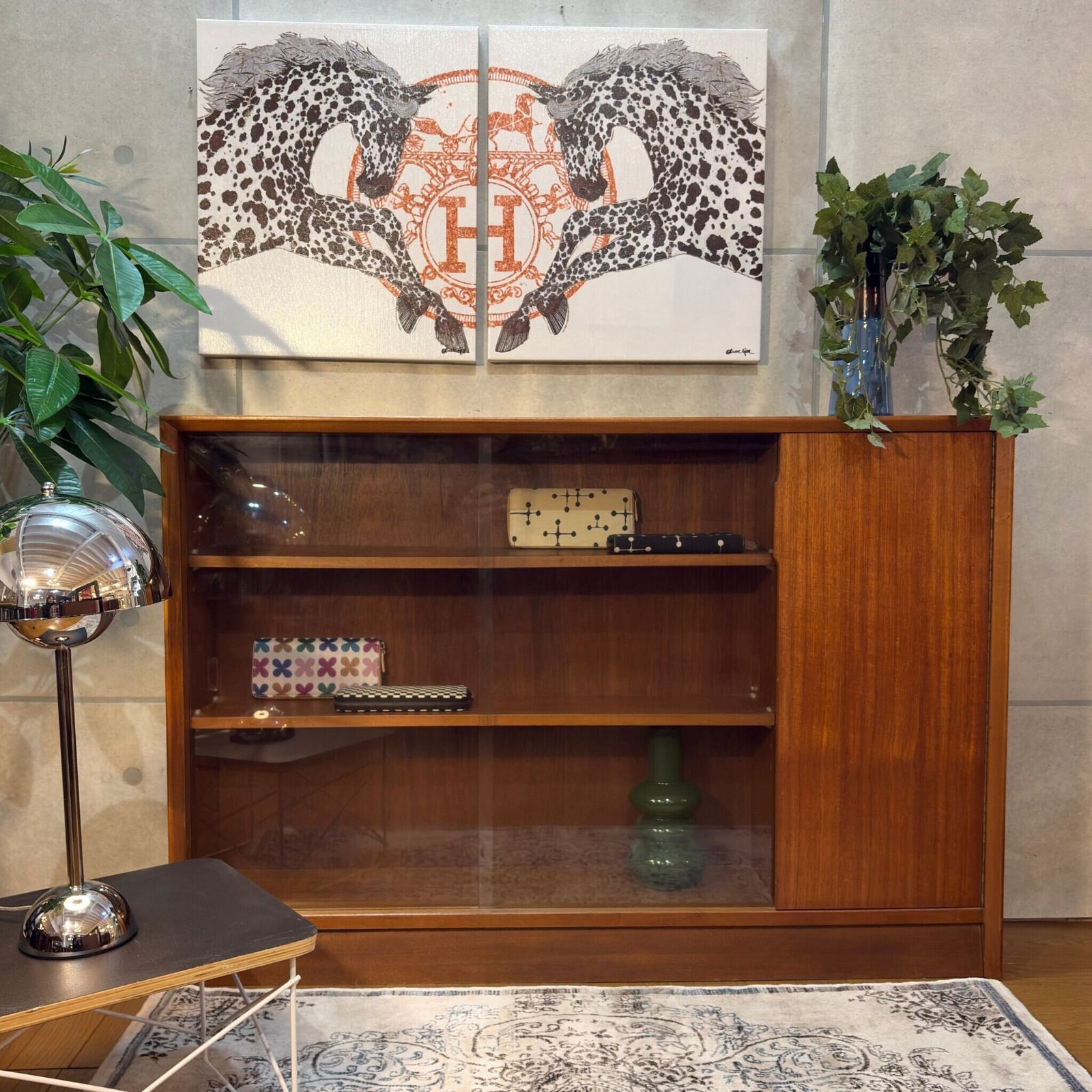 Herbert E.Gibbs ヴィンテージ ガラスキャビネット ブックケース