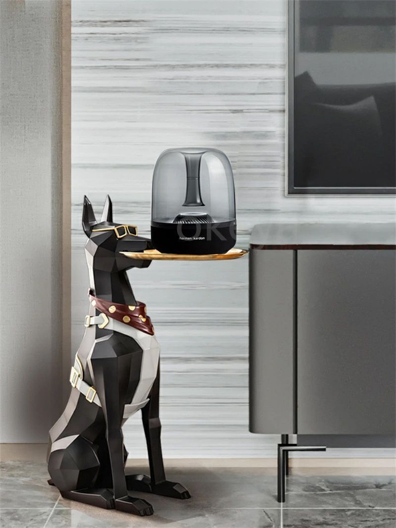 ドーベルマン サイドテーブル ベッドサイドテーブル トレー オブジェ 小物置き 犬 大型 アニマル 動物 韓国インテリア インテリア雑貨