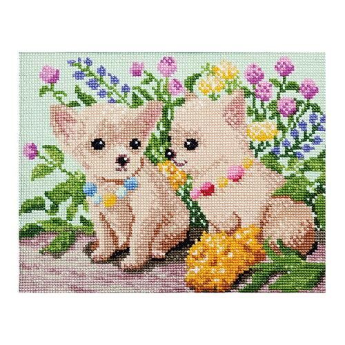 5営業日で発送 COSMO コスモ 刺しゅうキット Dog & Flower チワワ 718 入数 5