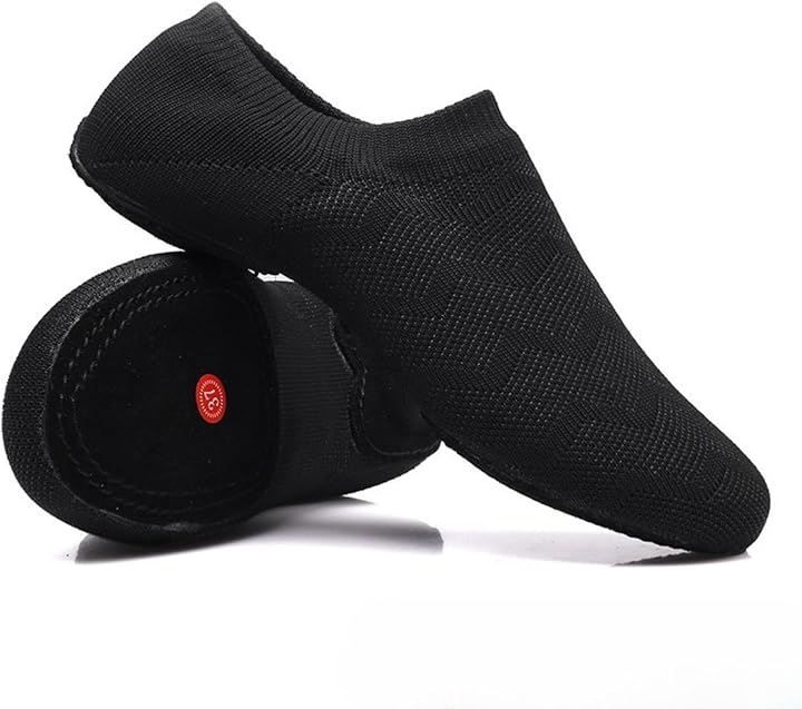 Thumbnail of Donnelly Indoor Jazz Dance Shoes for Women, Breathable Suede Sole, Lightweight, Silent, Slip-on, for Practice, Fitness, Zumba, Yoga, and Training (Black, 24.5 cm)