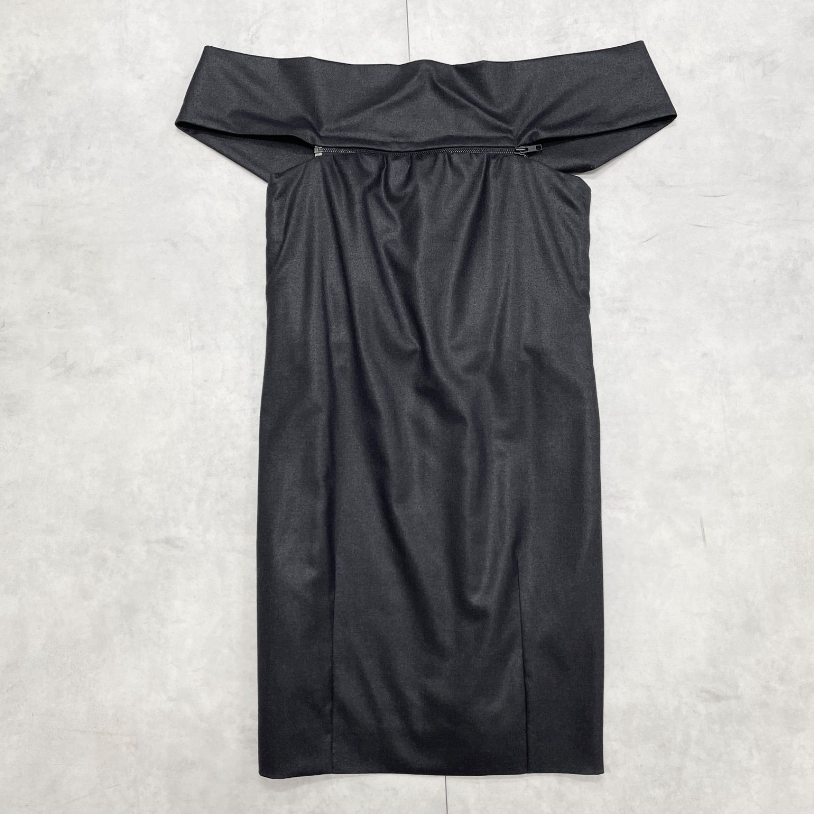 Chloe クロエ フィービー期 コルセットワンピース オフショルダー ヴィンテージ シルク ウール グレー フランス製 レディース 34