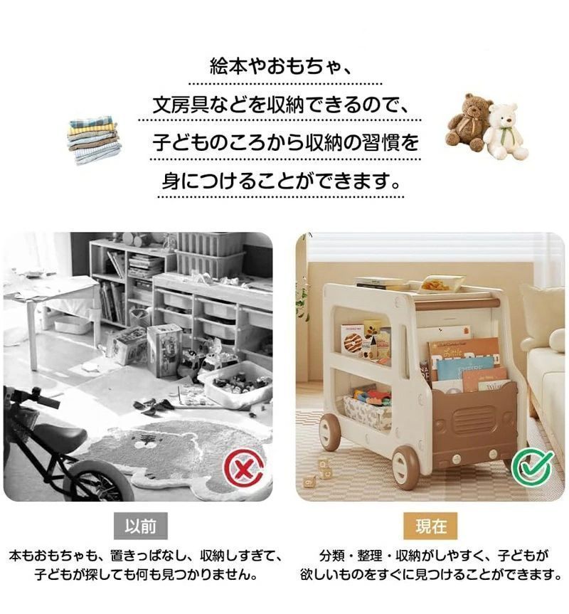 ケース付き おもちゃ収納 おもちゃ箱 大容量 おもちゃ 収納 ボックス 子供 キャスター付き カート型 おもちゃラック 子供服 おもち