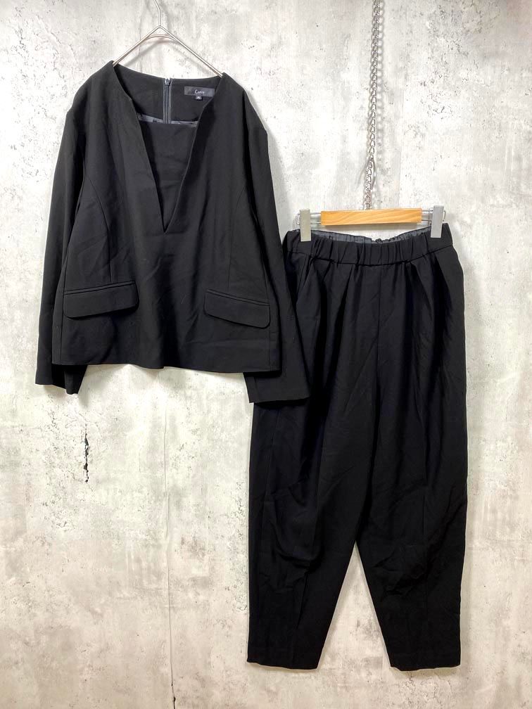 Lurco 32-311007 定価25800円 ノー パンツスーツ セットアップ sizeM 黒 レディース