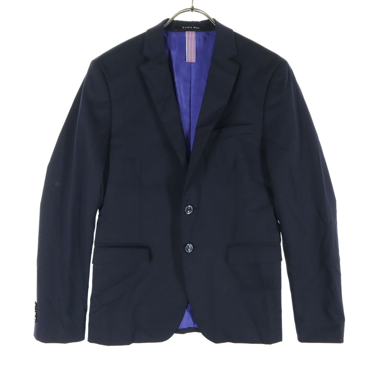 美品 ZARA MAN ザラマン 長袖 テーラードジャケット 44 ネイビー 