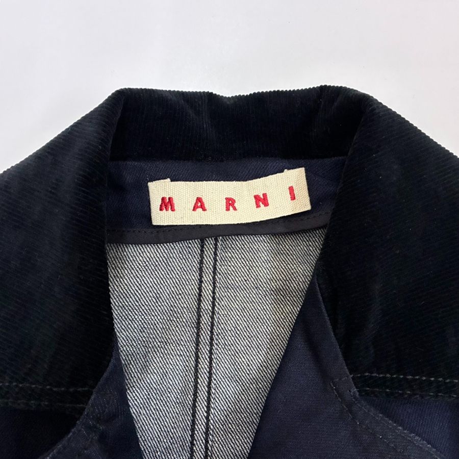 ◇中古美品◇MARNI【マルニ】ロングコート デニム インディゴ チェック 