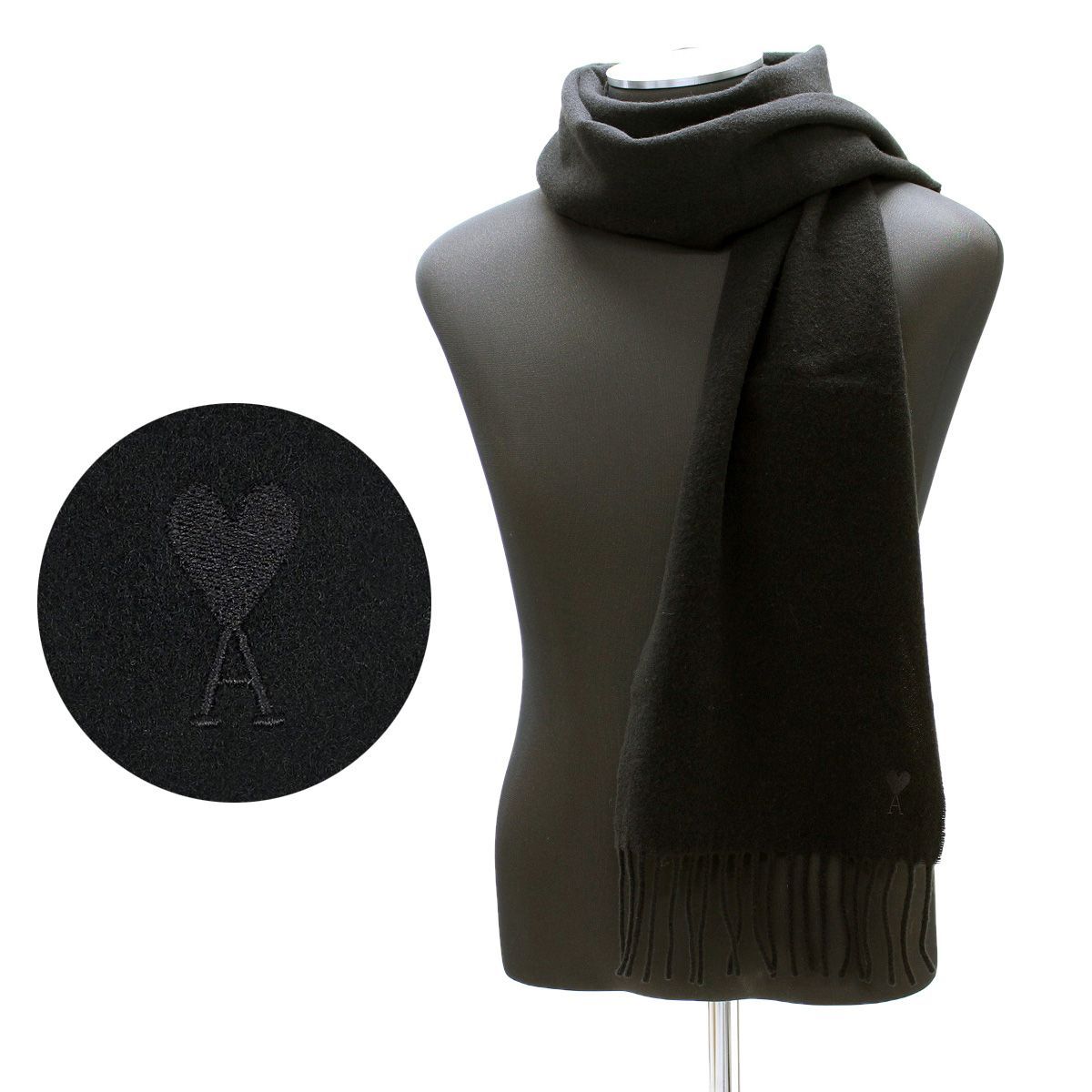 送料無料 3 AMI PARIS アミパリス USF677 334 001 ブラック マフラー ストール SCIARPA 3 AMI PARIS アミパリス USF677 334 001 ブラック マフラー ストール