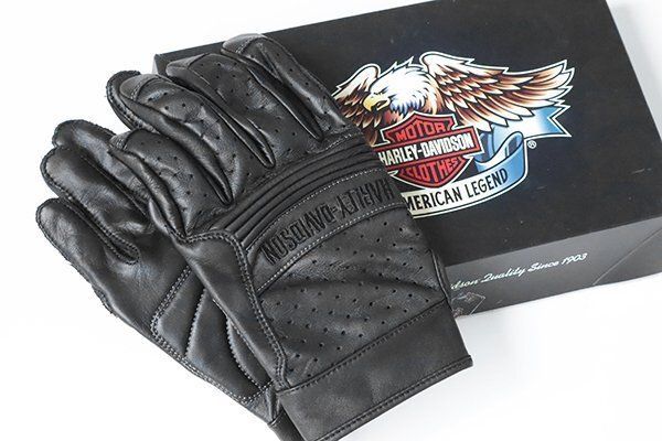 Harley-Davidson レザー グローブ 黒 Lサイズ 箱入り 手袋 ハーレーダビッドソン R-4