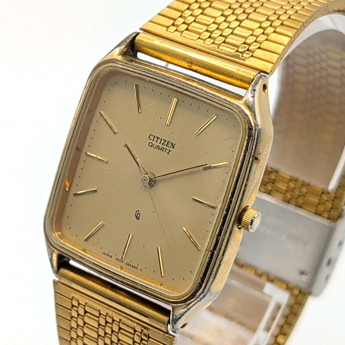 クロノグラフ 時計 CITIZEN 2830-262841 Watch Quartz Square Men's Gold Vintage Y2K