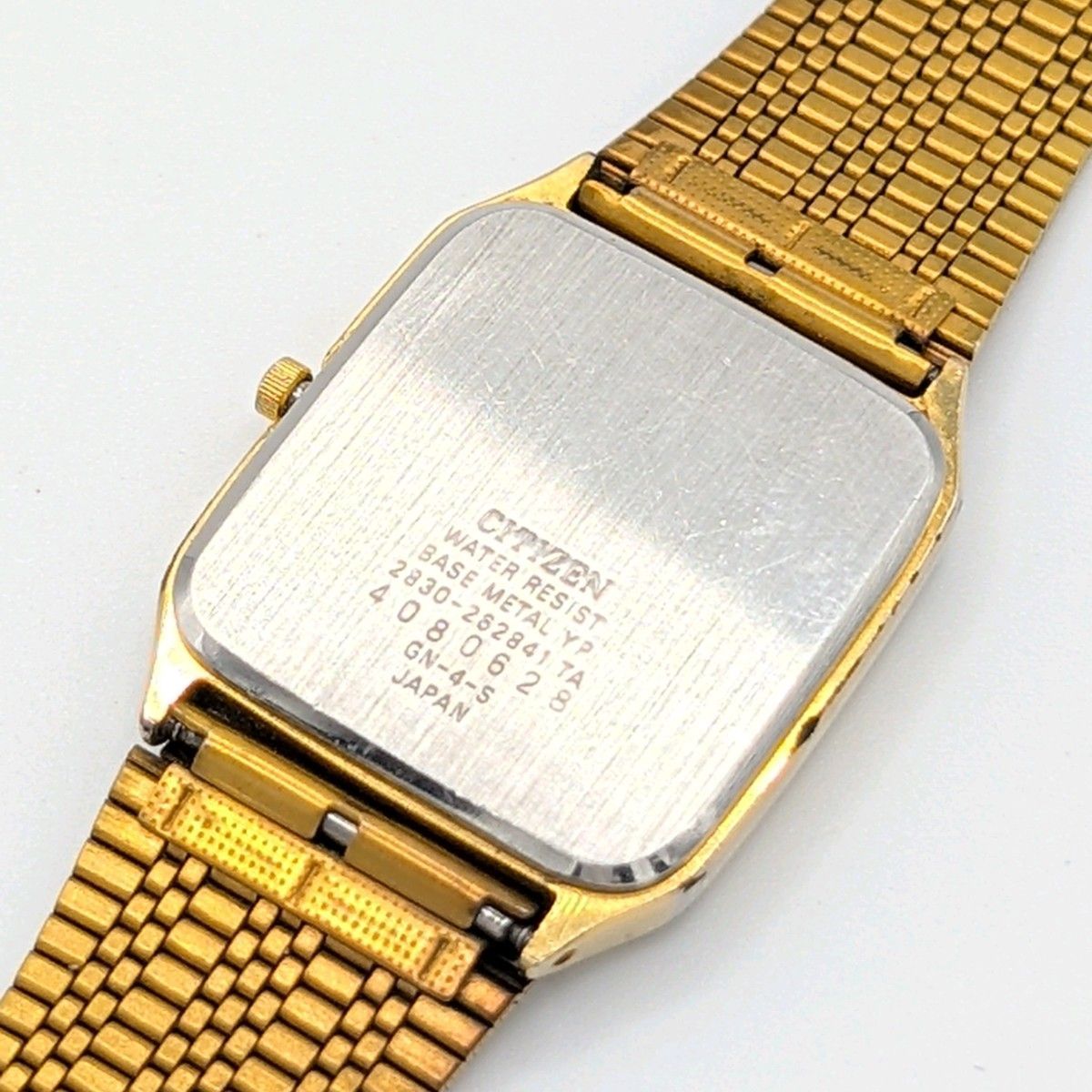 クロノグラフ 時計 CITIZEN 2830-262841 Watch Quartz Square Men's Gold Vintage Y2K