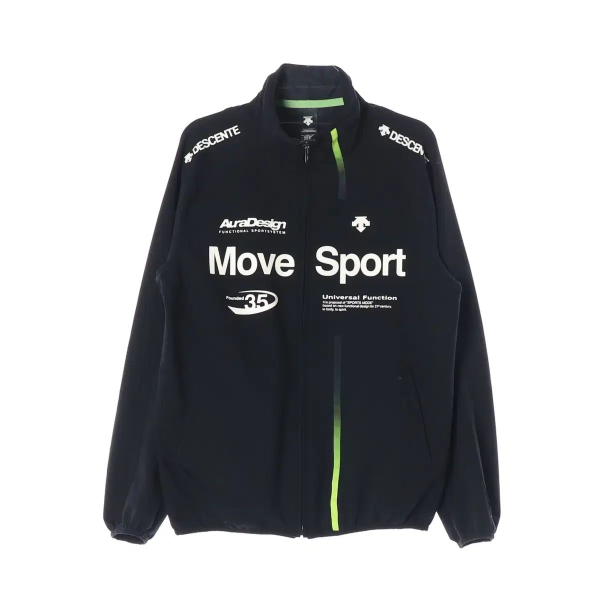 デサント ブラック ムーブ スポーツ ウィンドブレーカー ジップアップ 
