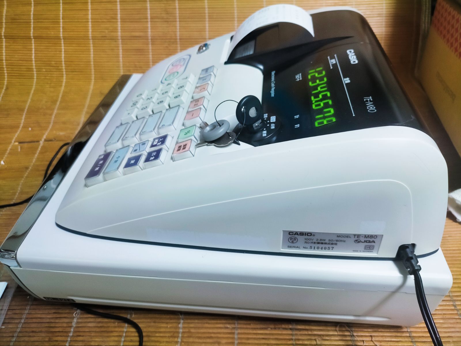 カシオレジスター TE-M80 中古品 人気機種感熱紙 送料無料 753753