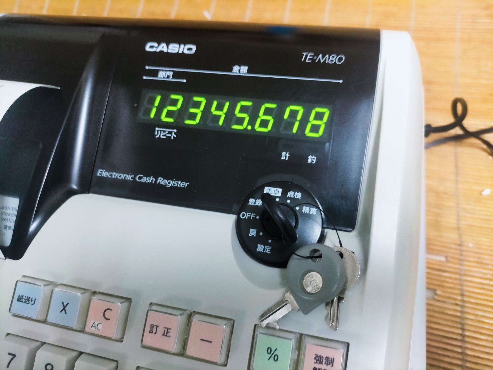 カシオレジスター TE-M80 中古品 人気機種感熱紙 送料無料 753753