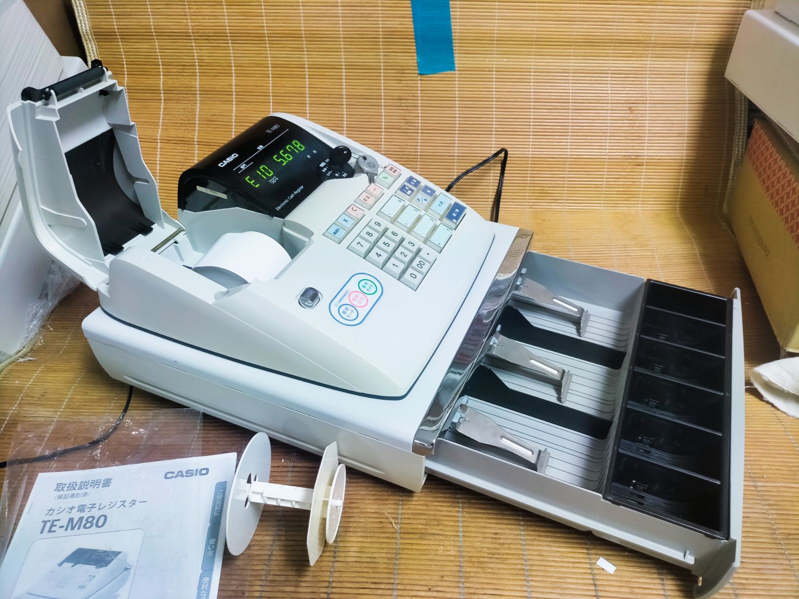 カシオレジスター TE-M80 中古品 人気機種感熱紙 送料無料 753753