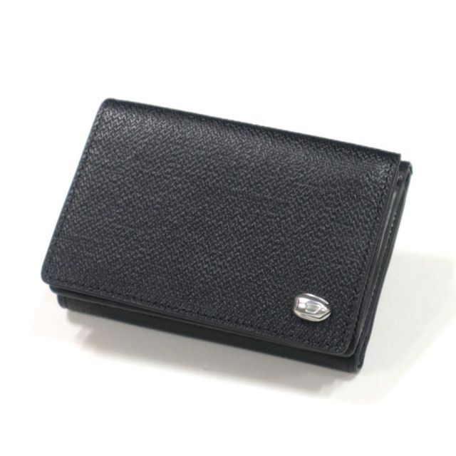 並行輸入品 ディーゼル 三つ折り財布 メンズ ブラック DIESEL テクスチャレザー 小銭入れ付き X 09664 P 5588 T 8013