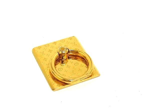 LOUIS VUITTON ルイヴィトン スマートフォンリング サポート テレフォン ナノグラム M 64868 ゴールド メタル ユニセックス