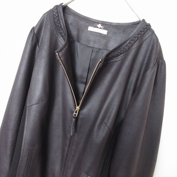 Rose Tiara　ローズティアラ　大きいサイズ　フェイクレザージャケット ローズティアラ Rose Tiara フェイクレザージャケット 大きいサイズ