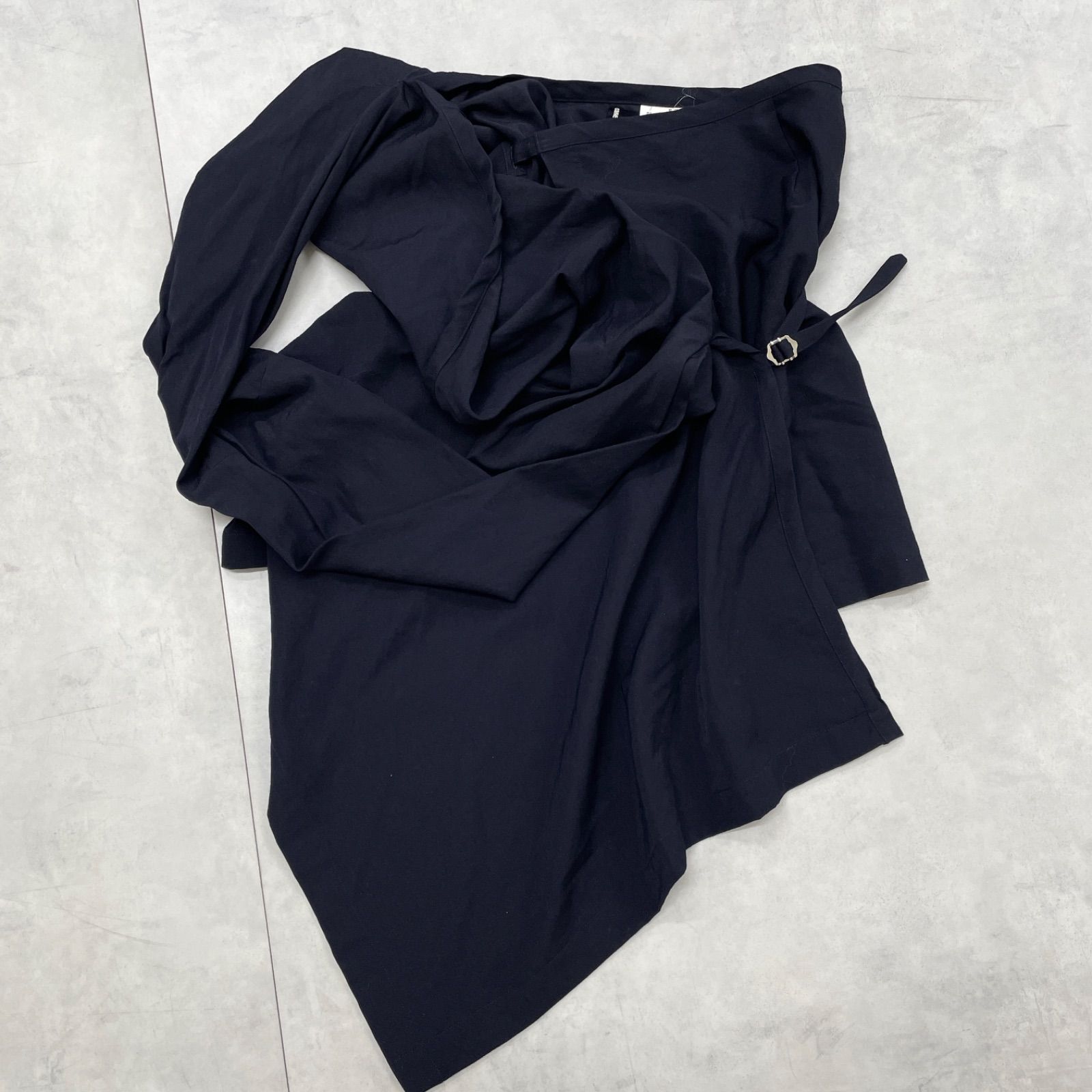 tricot COMME des GARCONS トリコ コムデギャルソン スカート 変形 ラップ 巻き ウール ネイビー AD1998 アーカイブ