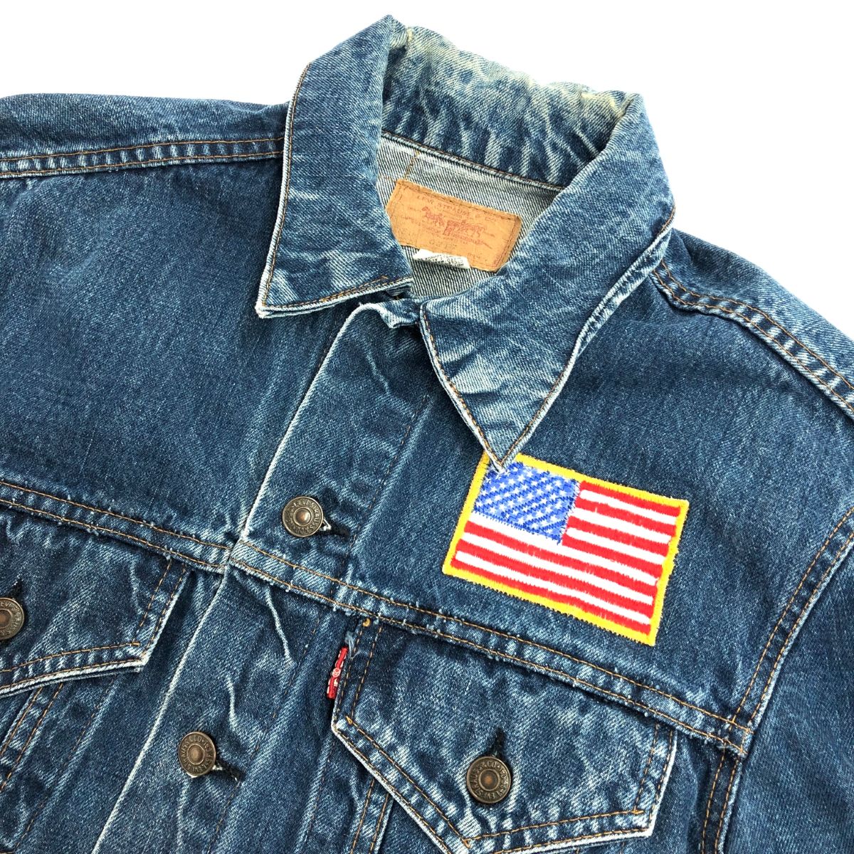 リーバイス70年代デニムジャケット705050217布ケアタグ40くらい 楽天市場】濃紺 70s USA製 ☆ Levi's リーバイス 70505 0217 ケアタグ