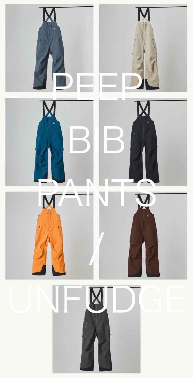 チ*ヨ様 unfudge PEEP BIB PANTS キャメル XL unfudge PEEP BIB PANTS キャメル XL