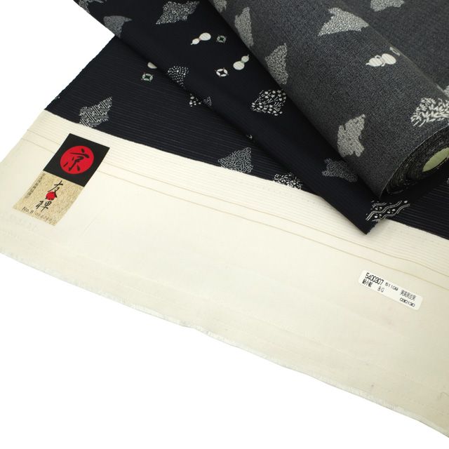 新古品】 すごい値！ 夏物 小紋 反物 絽 未使用 着物 着尺 正絹 黒