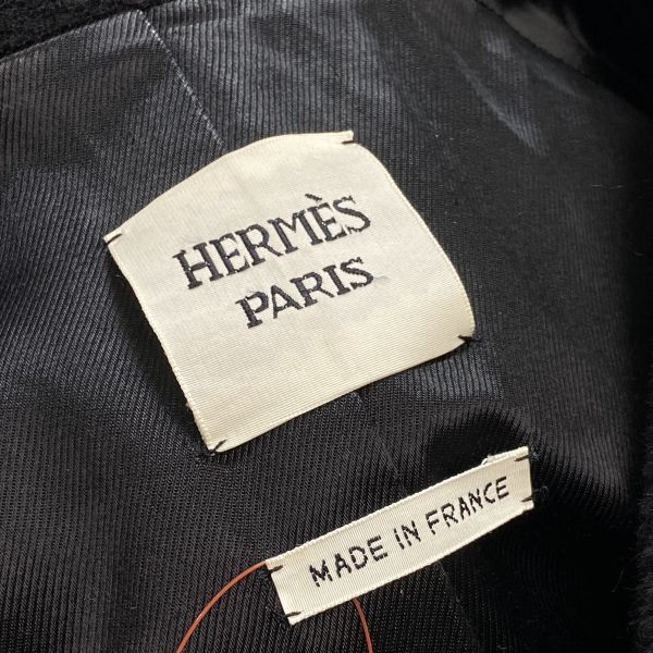 エルメス HERMES ベビーアルパカ ショートコート 楽天市場】HERMES エルメス ショートコート ノーカラーコート ウール