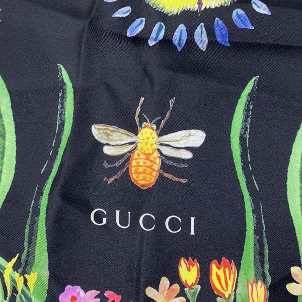 ○ グッチ GUCCI ツイル スカーフ バンダナ タイガー＆キングスネーク