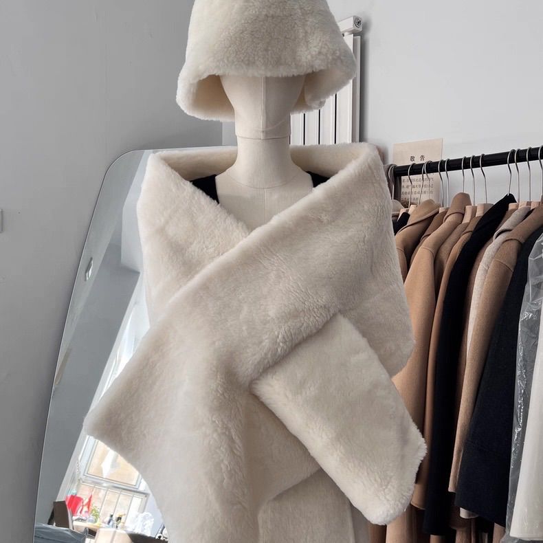 【新品未使用】アルパカウールの柔らかテディベアストール　カラー多様 新品未使用】アルパカウールの柔らかテディベアストール カラー多様