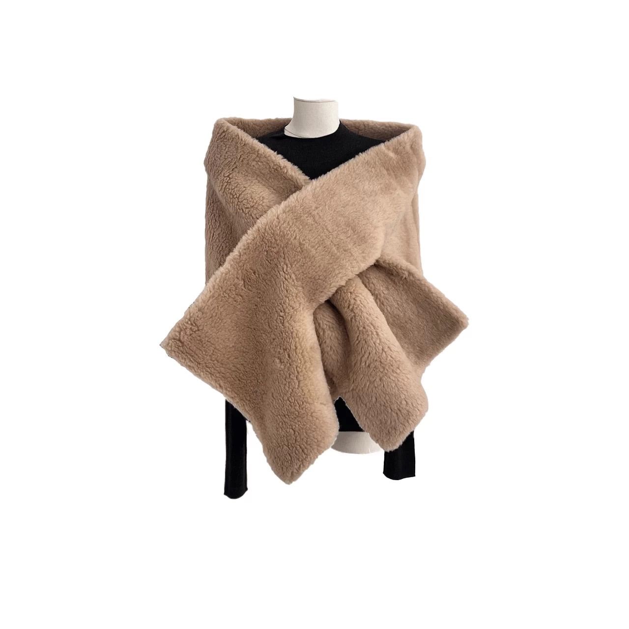 【新品未使用】アルパカウールの柔らかテディベアストール　カラー多様 新品未使用】アルパカウールの柔らかテディベアストール カラー多様