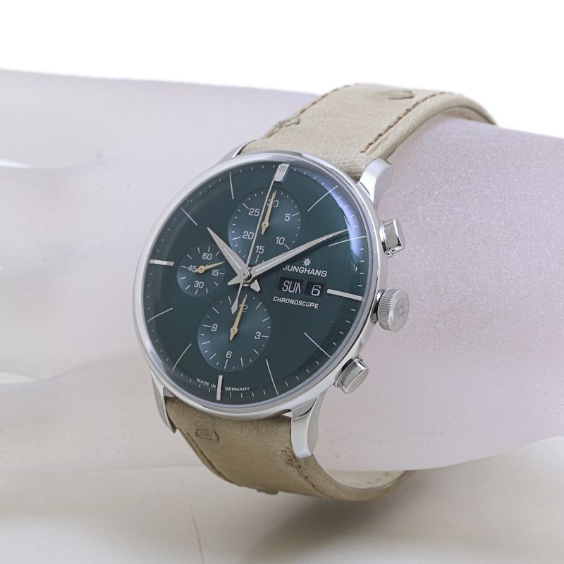 ユンハンス マイスター クロノスコープ 027 4222 03 27 腕時計 メンズ ステンレススチールx牛革 40136