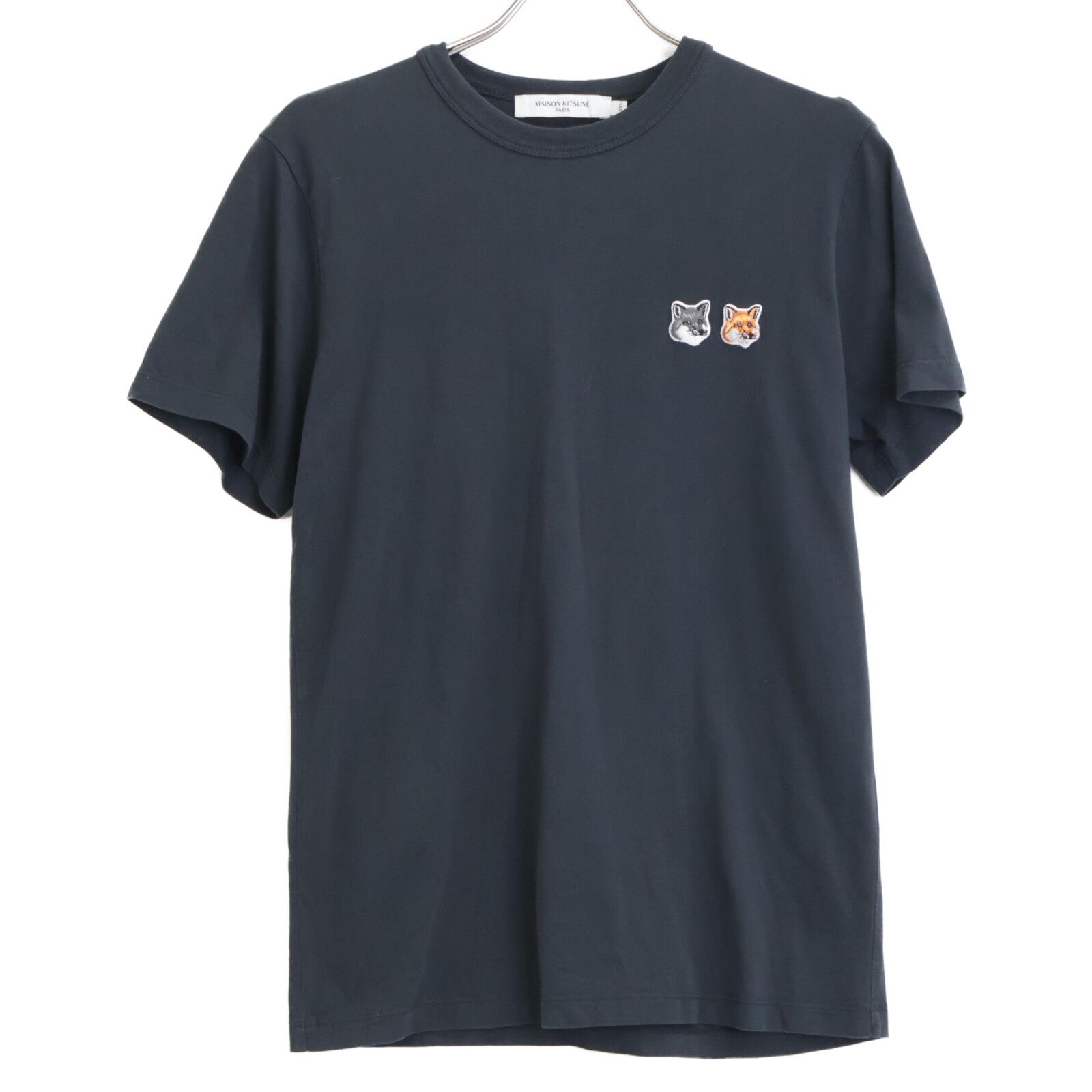 MAISON KITSUNE メゾンキツネ ﾌﾞﾗｯｸ ﾀﾞﾌﾞﾙﾌｫｯｸｽﾍｯﾄﾞ Tｼｬﾂ XXS