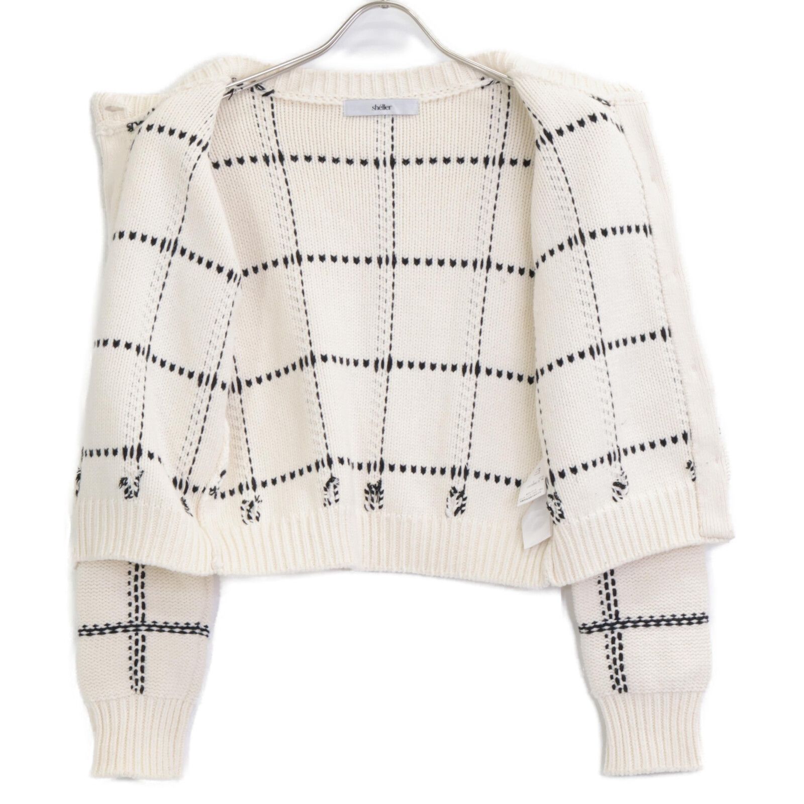 新品！シェリエMohair check short coat お値下げ sheller Mohair